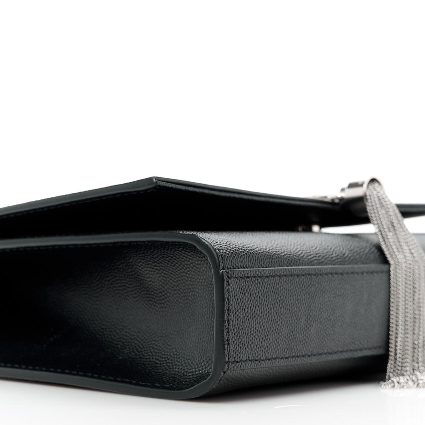 SAINT LAURENT Grain De Poudre Medium Classic Monogram Kate Tassel Satchel Black