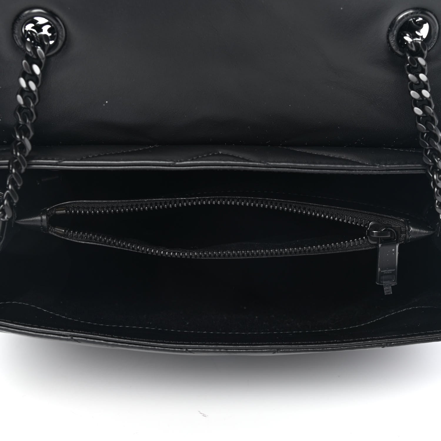 Saint Laurent Calfskin Y Quilted Monogram Medium Loulou Chain Satchel Black 5 of 9