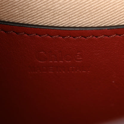 Chloe Suede Calfskin Quilted Embroidered Small Tess Saddle Bag Reddish Brown 6 of 12