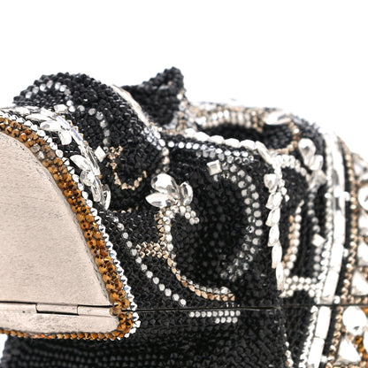 Judith Leiber Crystal Bela Lugosi Skull Minaudiere Clutch Silver Multicolor 11 of 12