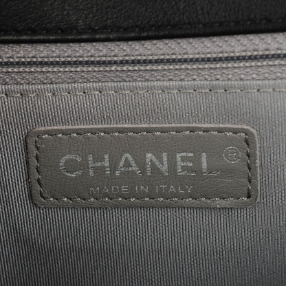 Chanel Calfskin Chevron Quilted Medium Boy Flap Black 6 of 8