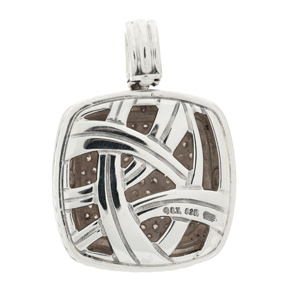 David Yurman Sterling Silver Diamond 20mm Albion Enhancer Pendant 4 of 5
