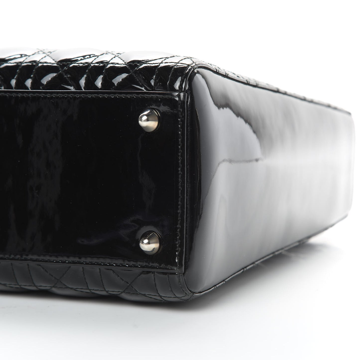 Patent Cannage Large Lady Dior Black