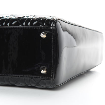 Christian Dior Patent Cannage Large Lady Dior Black 10 of 12