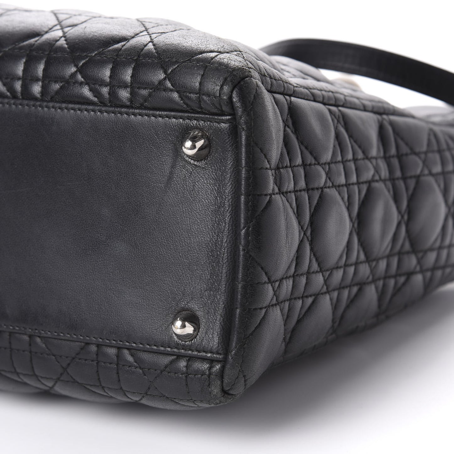Lambskin Cannage Large Lady Dior Black