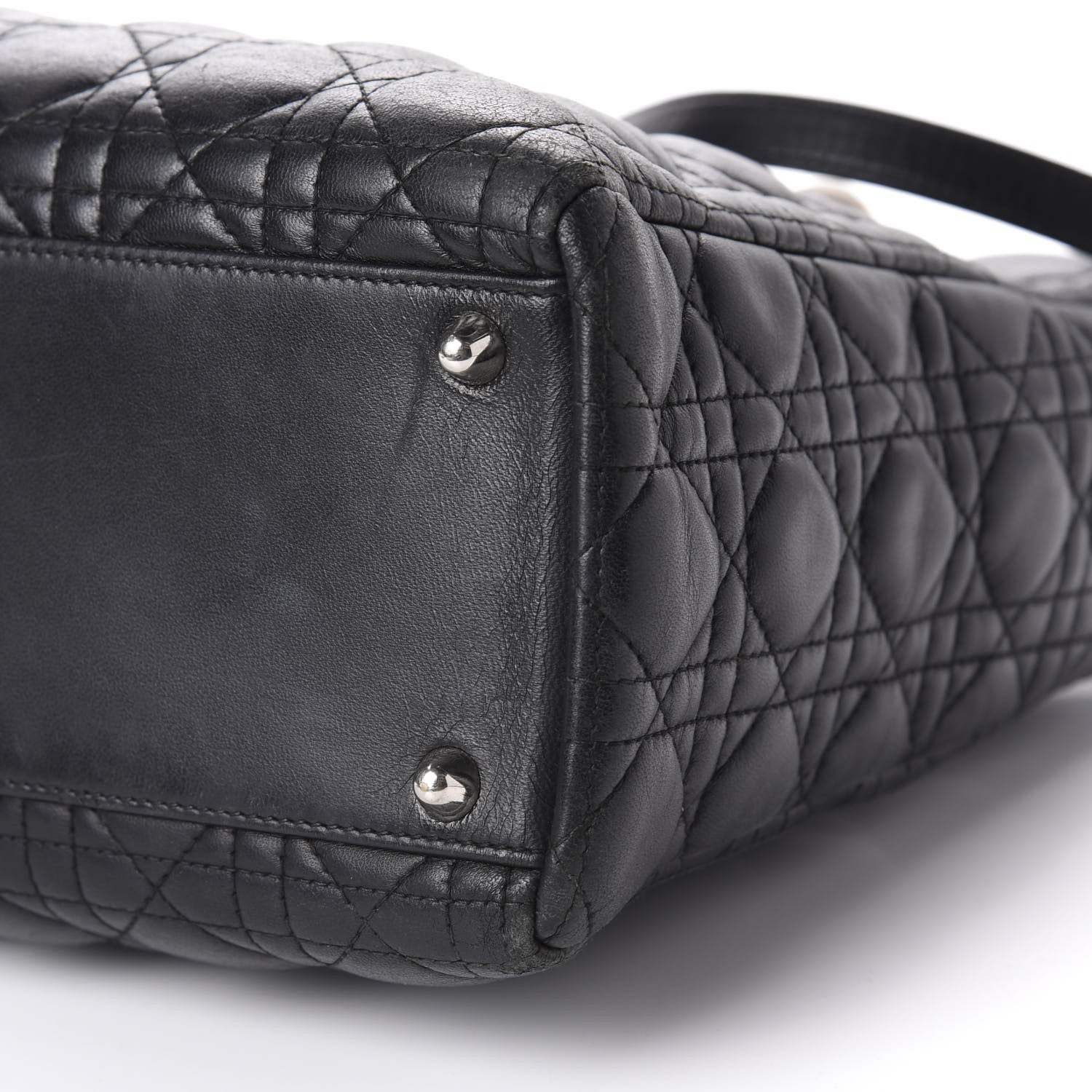 Christian Dior Lambskin Cannage Large Lady Dior Black 7 of 11
