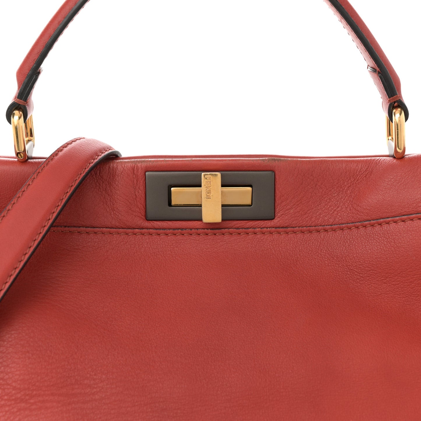 Vitello Suede Large Peekaboo Iconic Satchel Terra di Siena