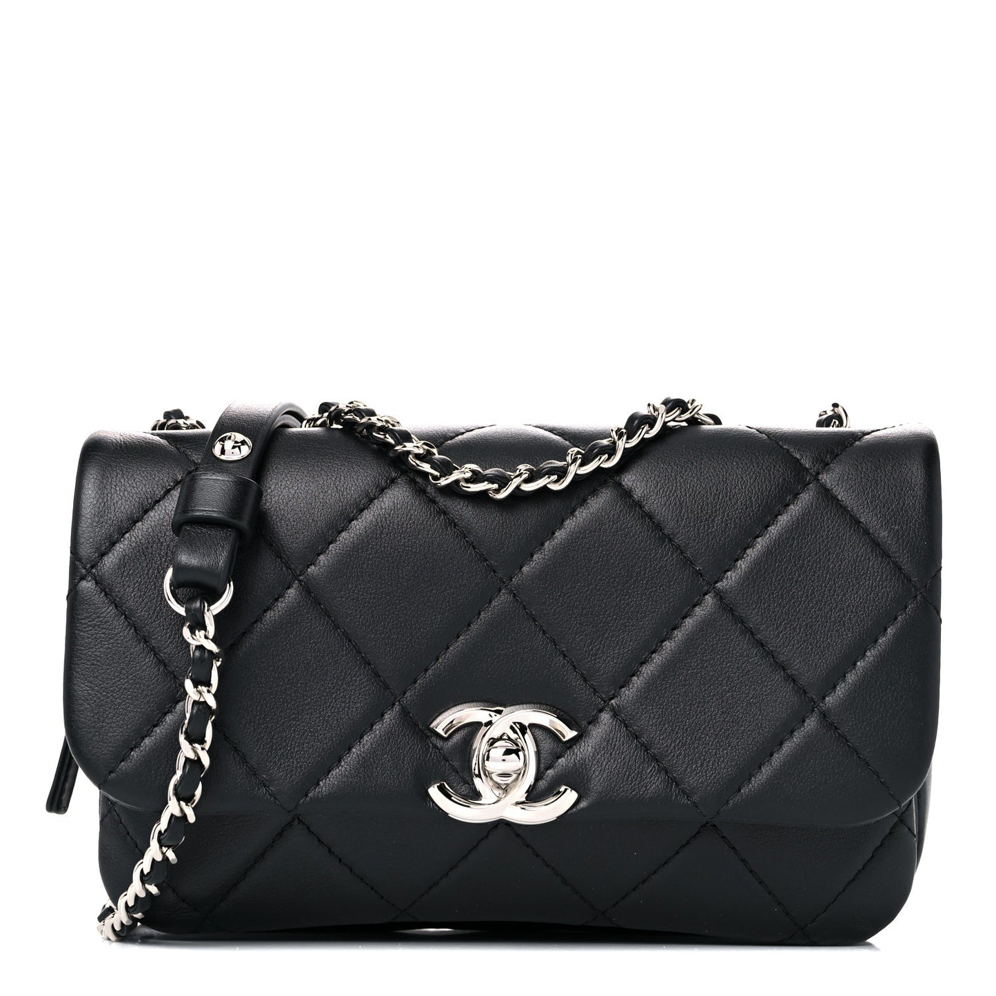 Lambskin Quilted CC Flap Black