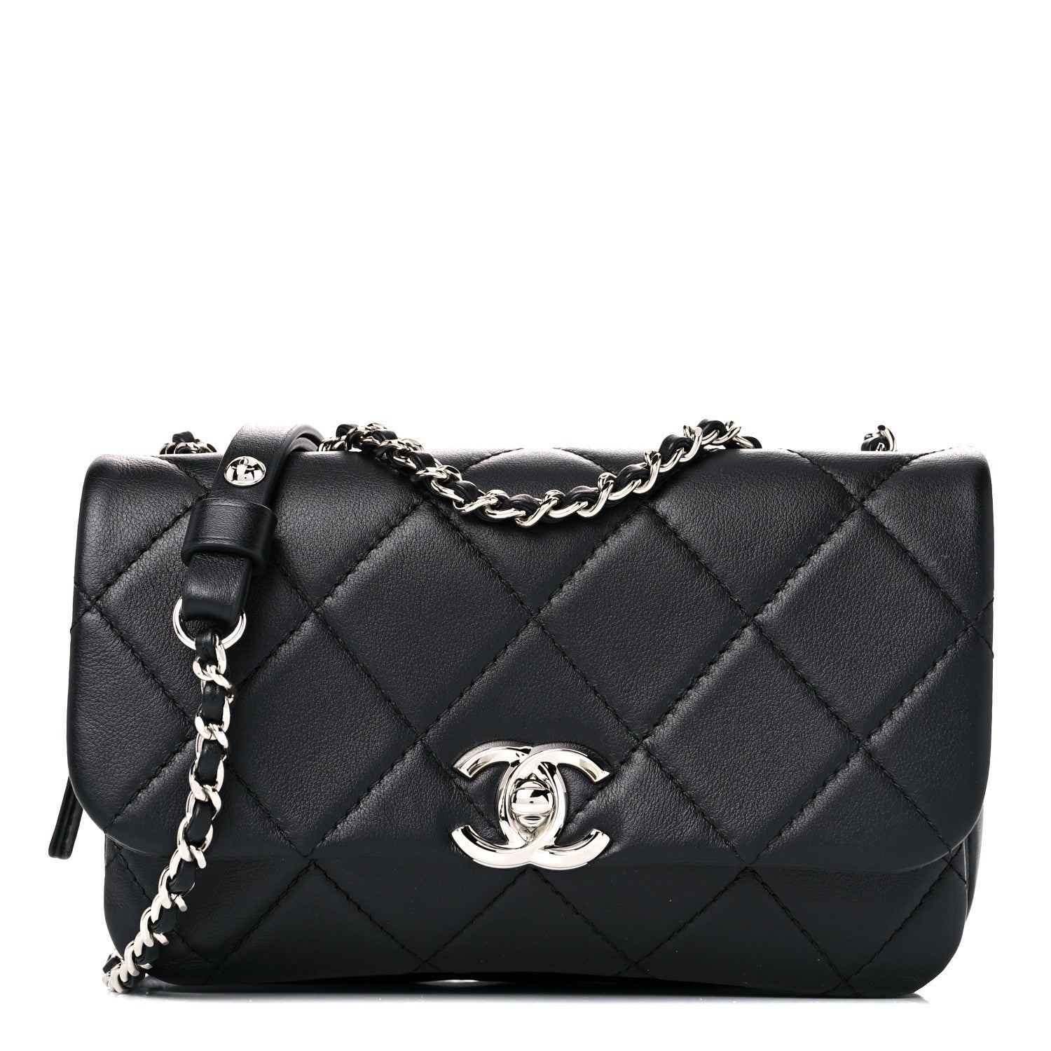 Chanel Lambskin Quilted CC Flap Black 1 of 9