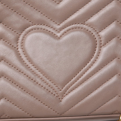 Gucci Calfskin Matelasse Small GG Marmont Shoulder Bag Porcelain Rose 12 of 14