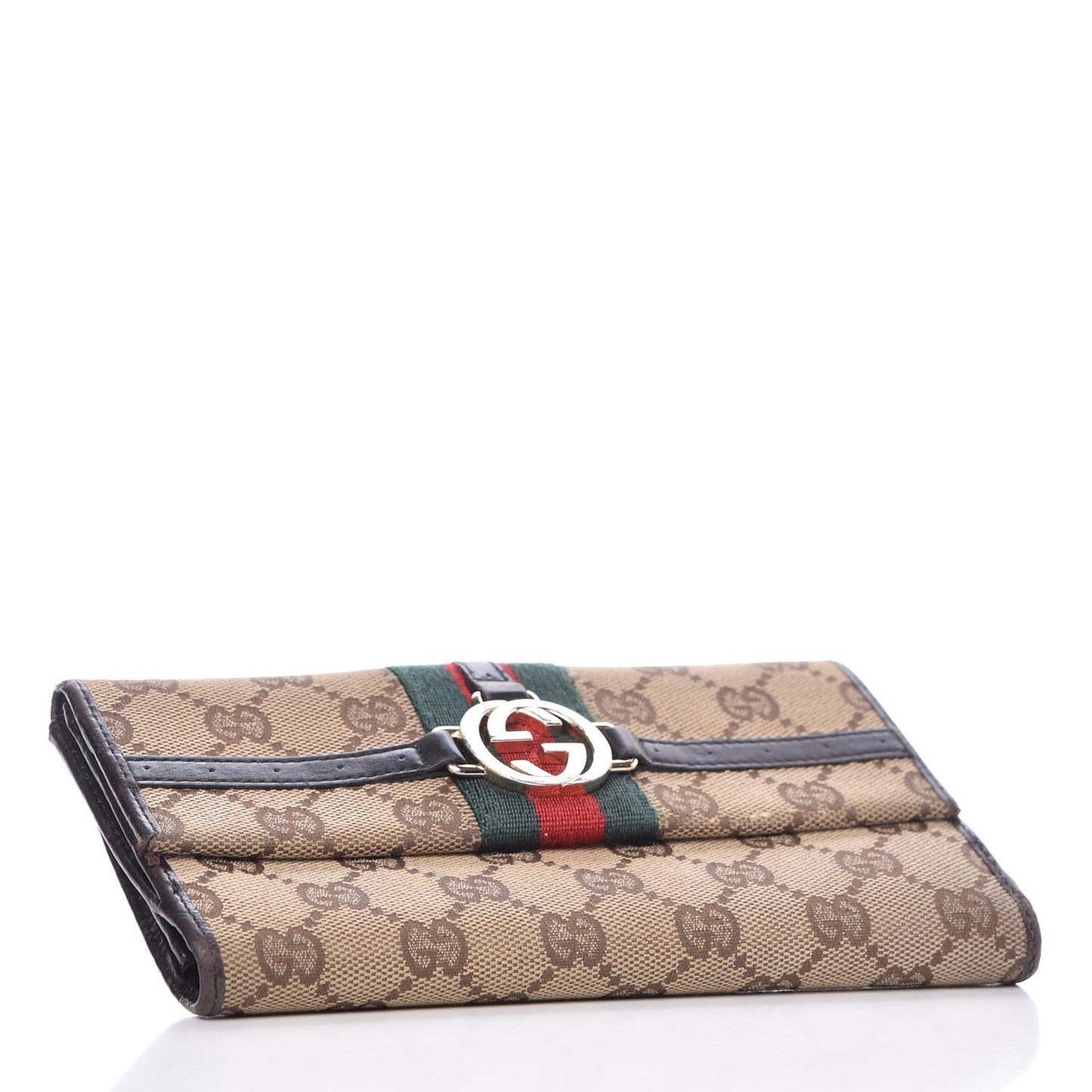 Monogram Web GG Reins Wallet Dark Brown