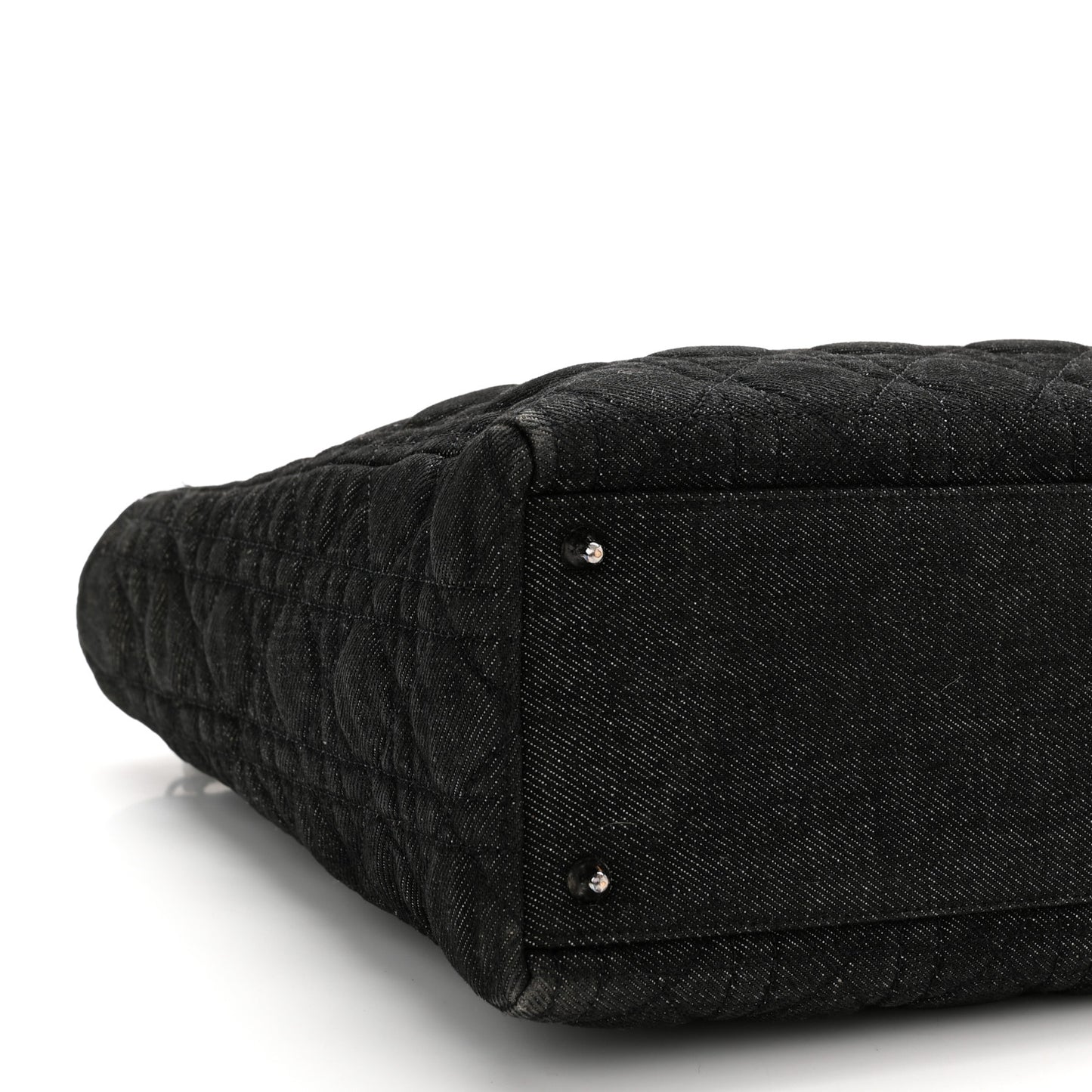 Denim Cannage Large Lady Dior Black