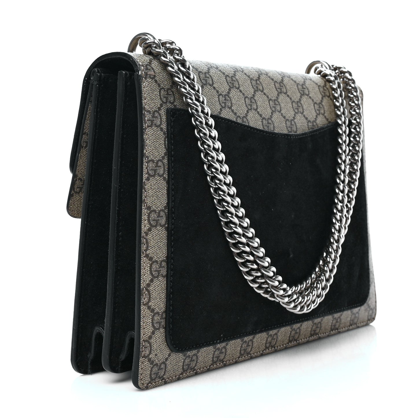 GG Supreme Monogram Medium Dionysus Shoulder Bag Black