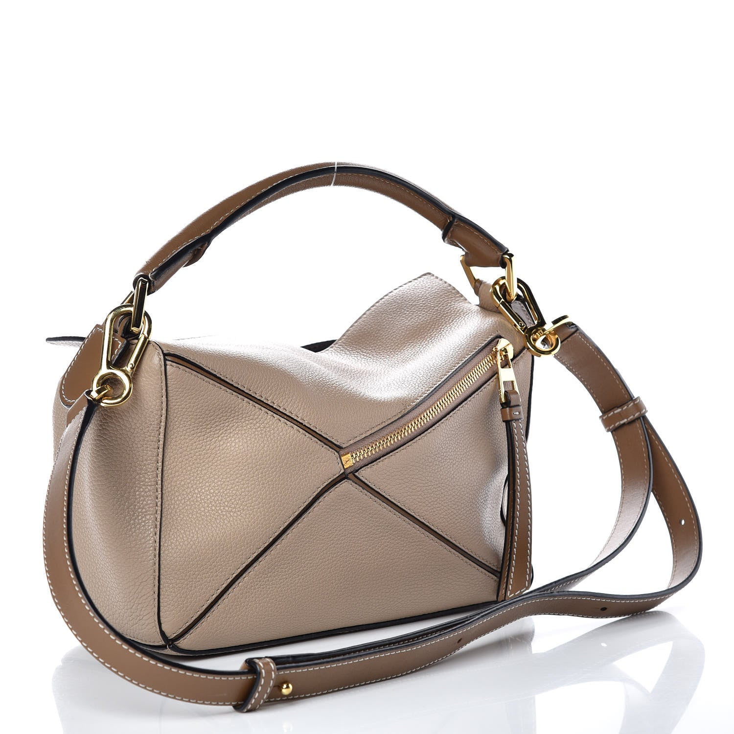Loewe Grained Calfskin Small Puzzle Bag Sand Mink 2 of 9