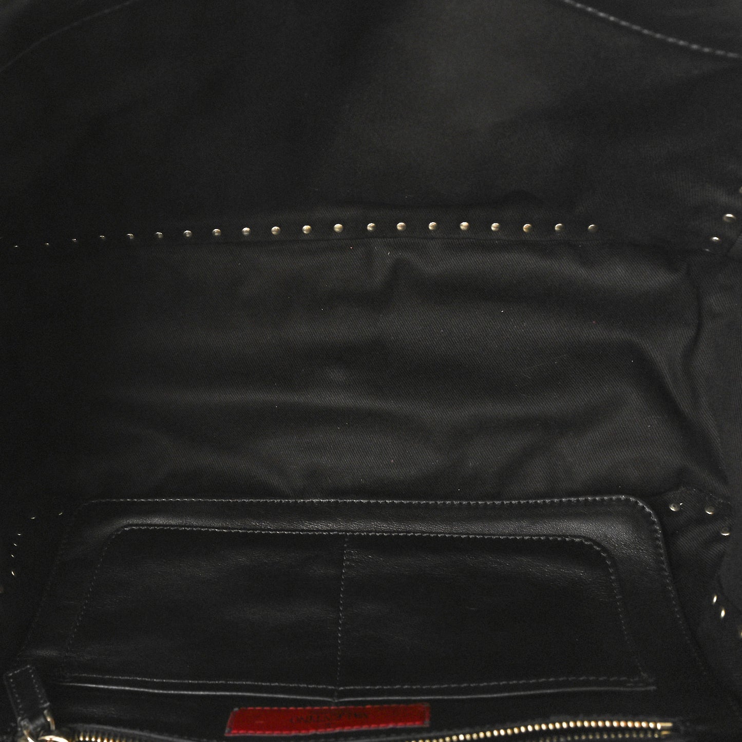 Calf Hair Jaguar Print Medium Rockstud Tote Beige Black