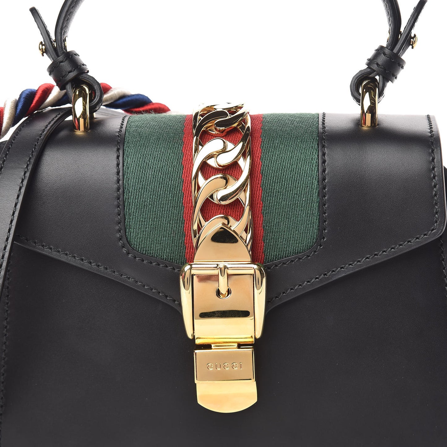 Calfskin Mini Sylvie Top Handle Bag Black