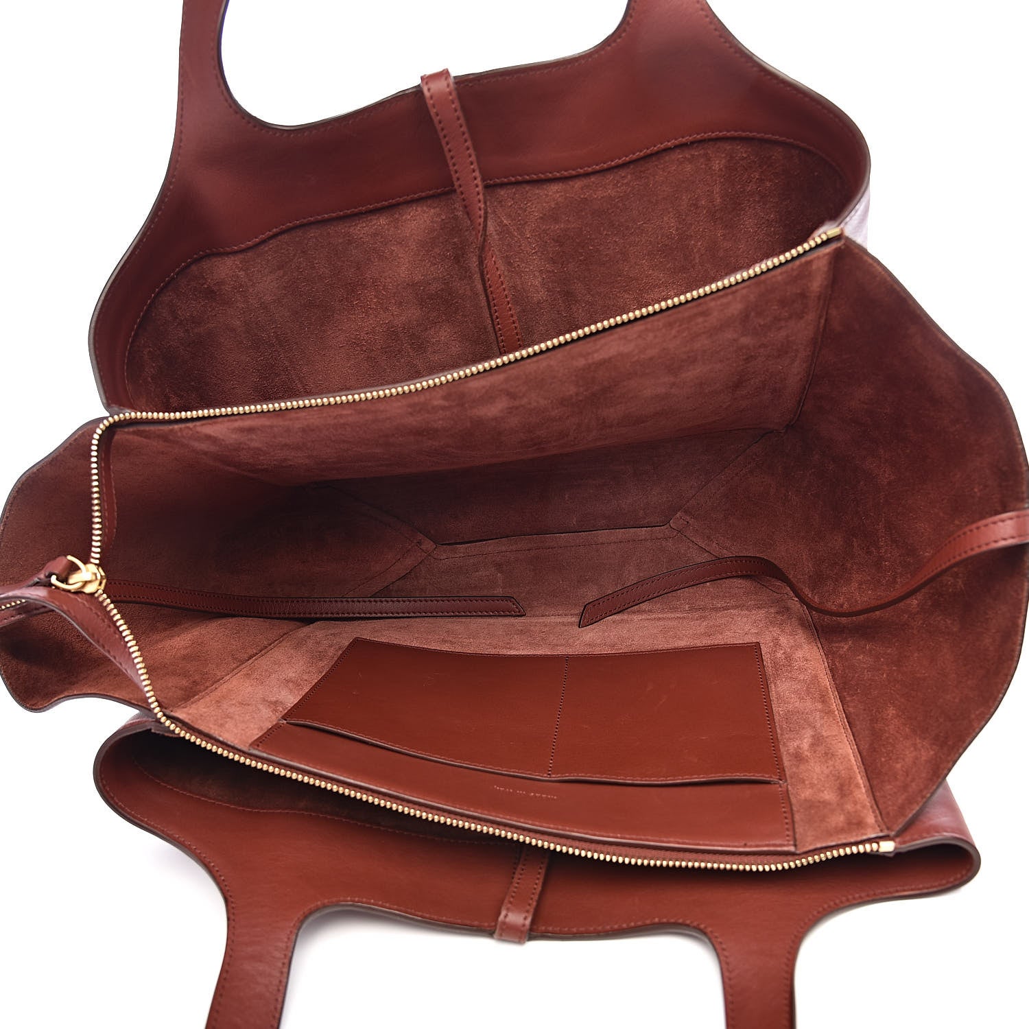 Celine Calfskin Medium Tri-Fold Bag Red Wood 6 of 17