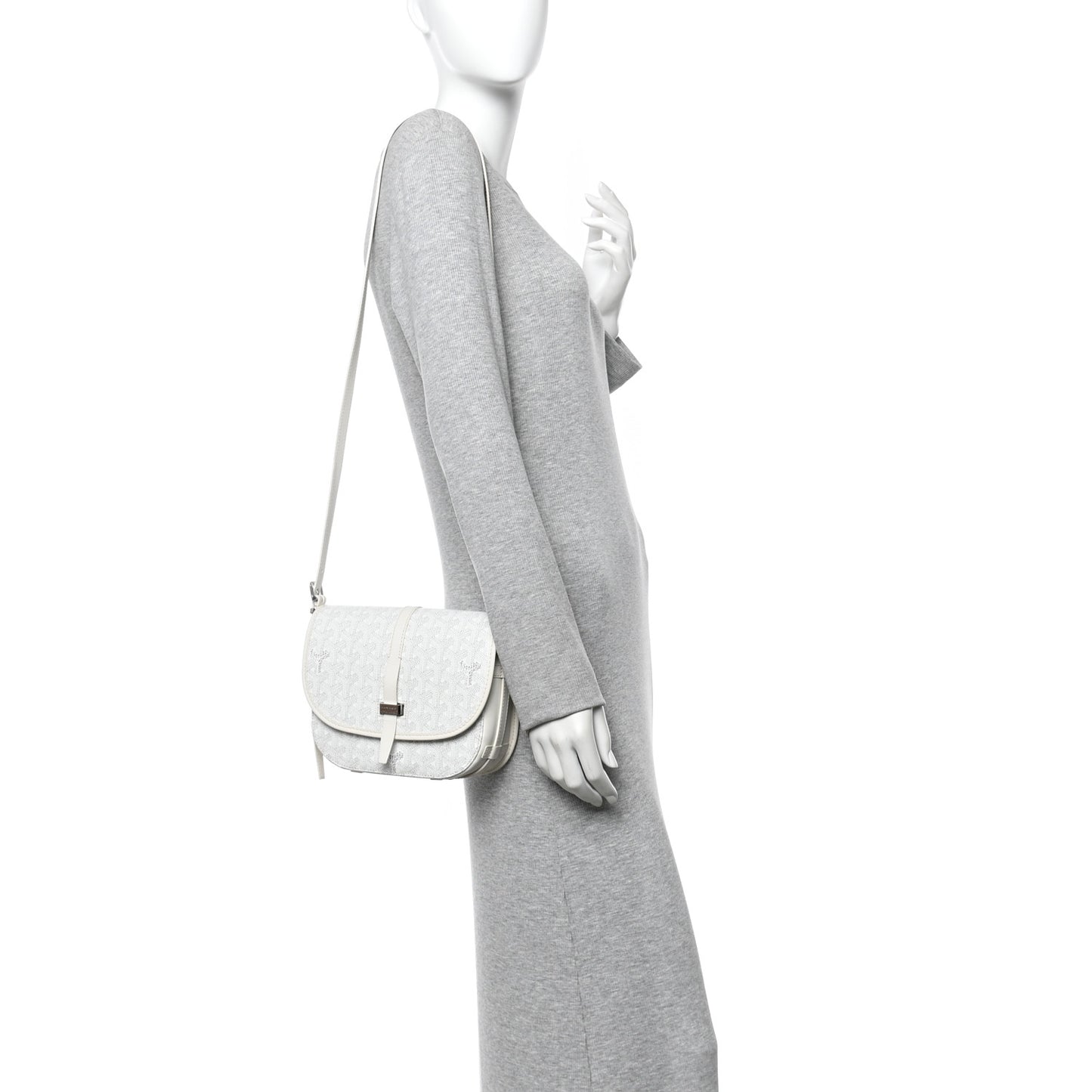 Goyardine Belvedere II PM Messenger Bag White