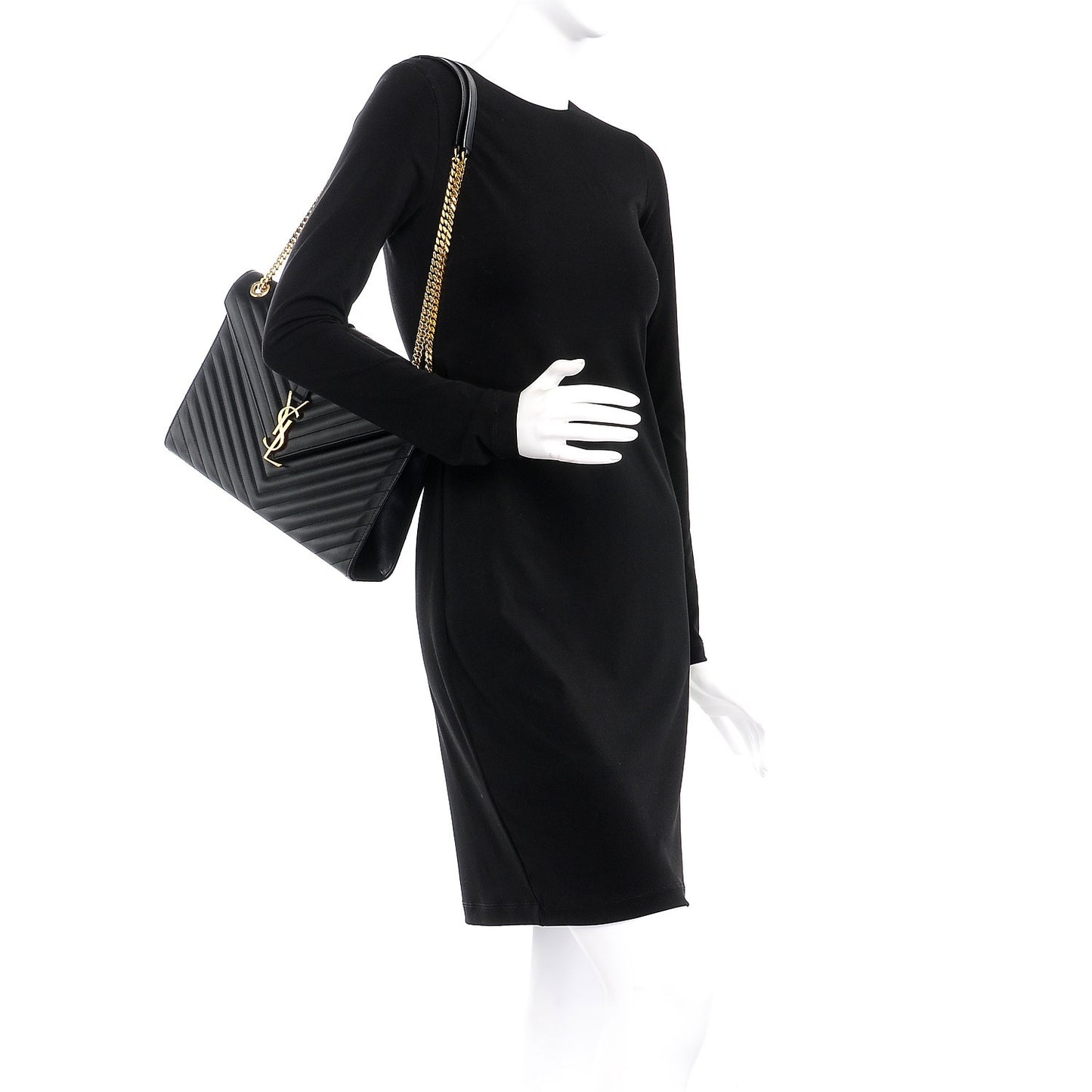 Smooth Calfskin Matelasse Large Monogram Satchel Black