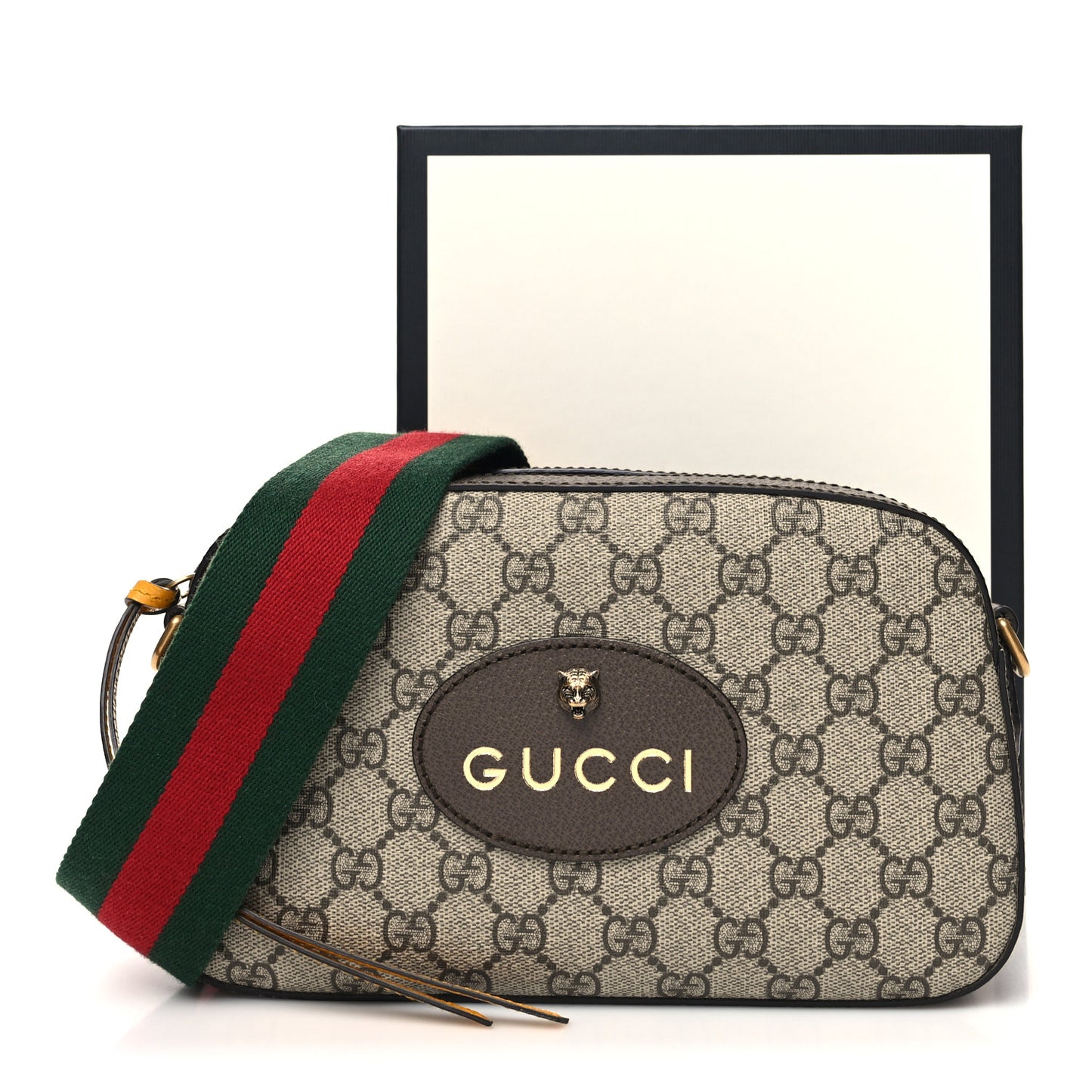 GG Supreme Monogram Web Neo Vintage Shoulder Bag Beige New Acero Crop