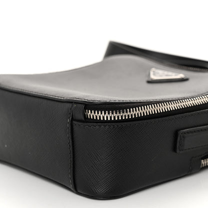 Prada Saffiano Crossbody Messenger Bag Black 11 of 12