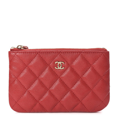 Chanel Caviar Quilted Small Cosmetic Case Red 1 of 8