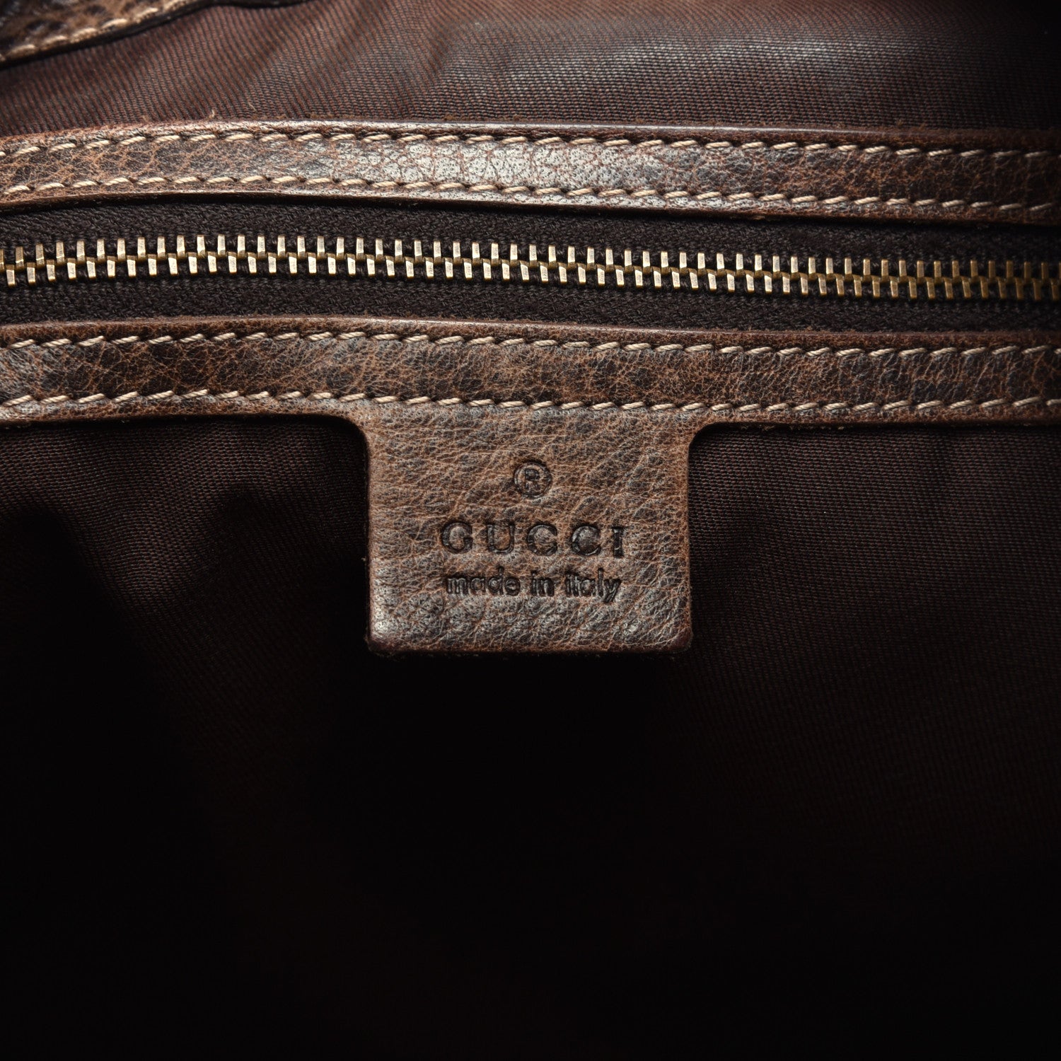 Gucci Guccissima Large New Pelham Satchel Dark Brown 7 of 10