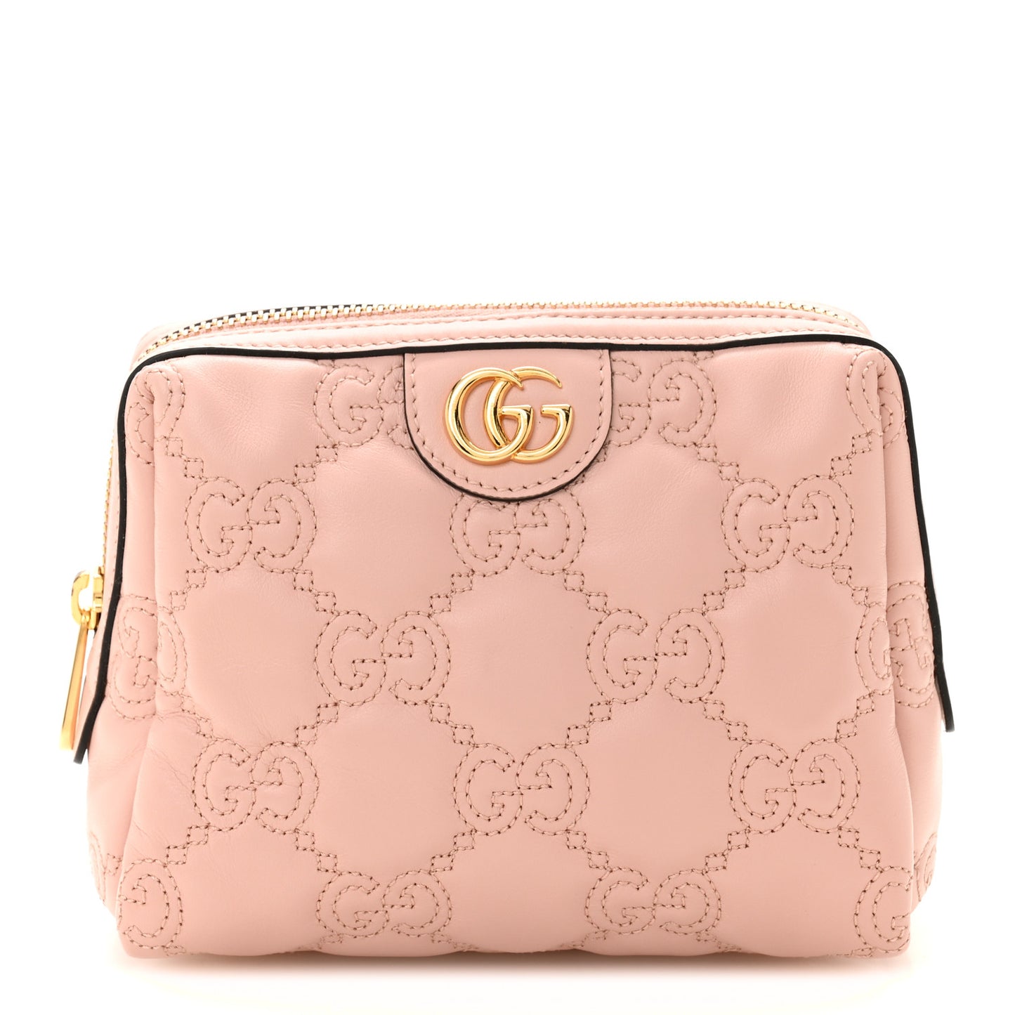 Calfskin GG Matelasse Beauty Case Perfect Pink