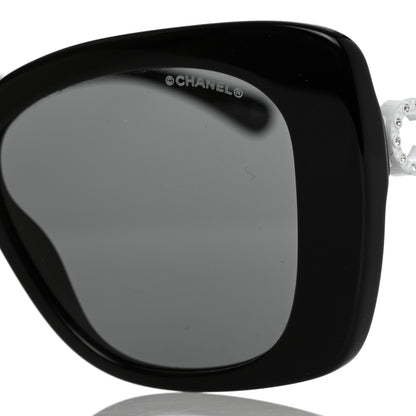 Chanel Acetate Strass Square Sunglasses 5422-B Black White 7 of 9