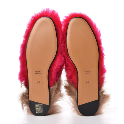 Gucci Merino Wool Womens Princetown Slippers 38 Raspberry Lipstick Natural 5 of 8
