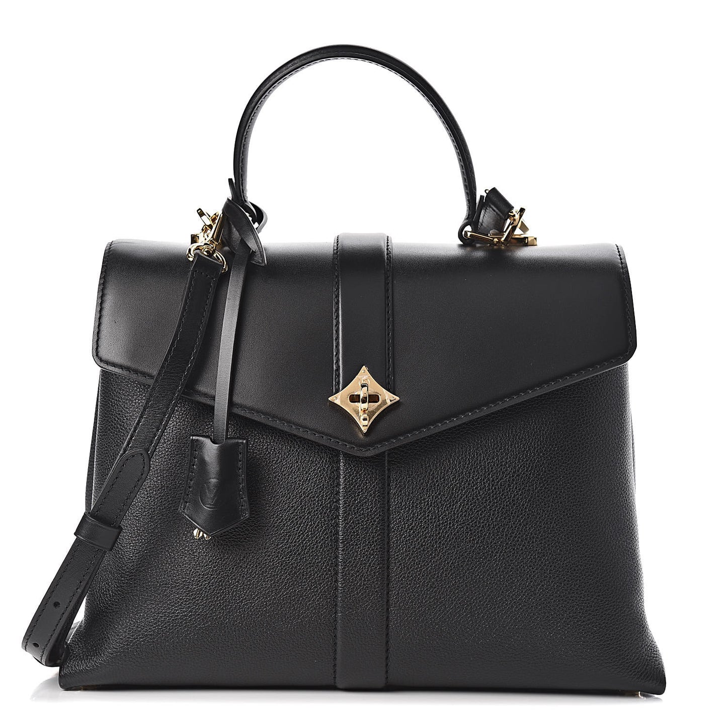 Grained Smooth Calfskin Rose Des Vents MM Black