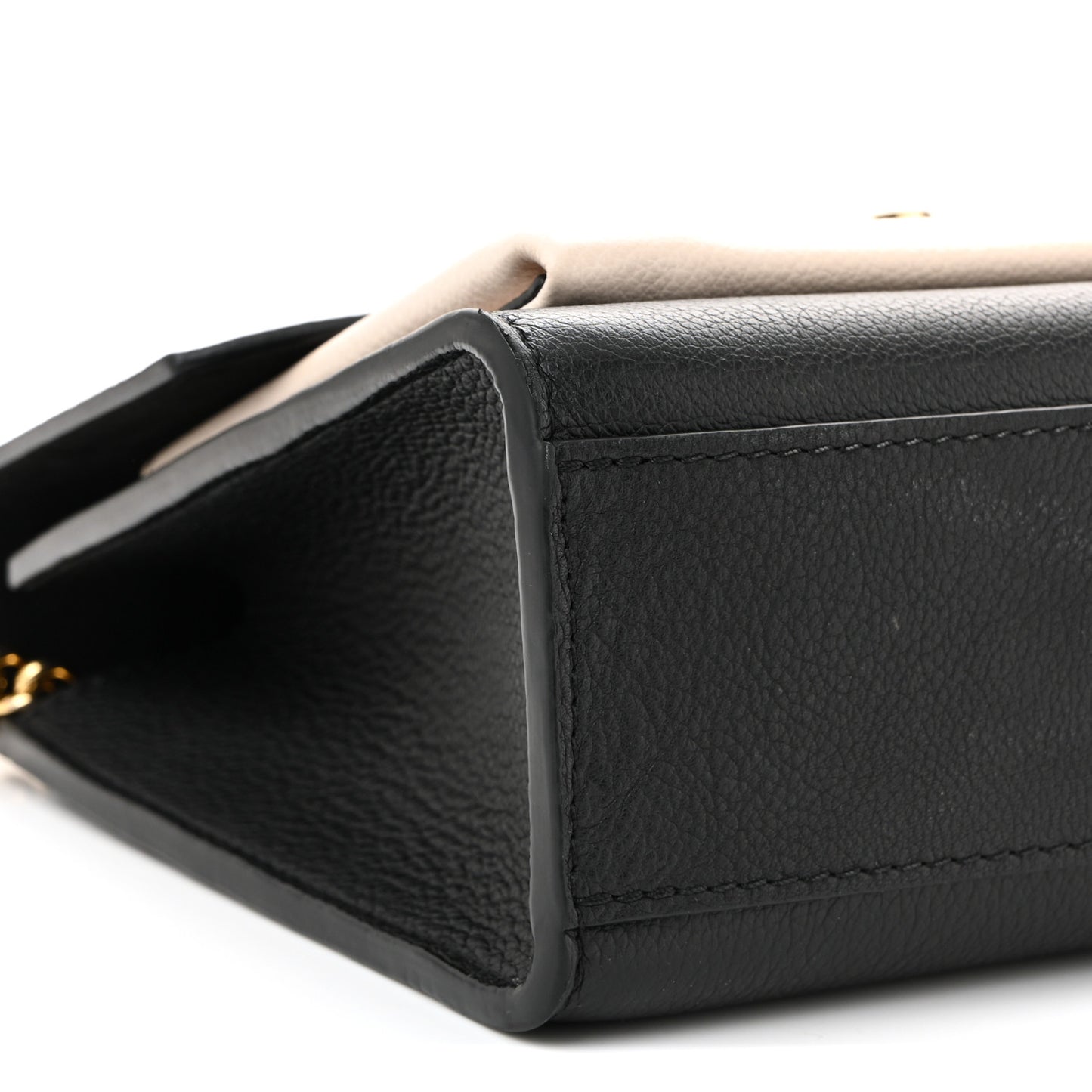 Soft Calfskin Mylockme Chain Bag BB Black Creme