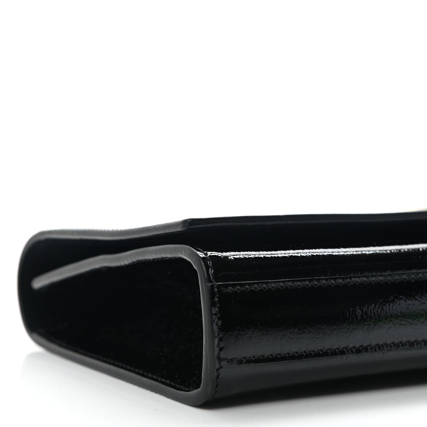 Textured Patent Classic Monogram Cassandre Clutch Black