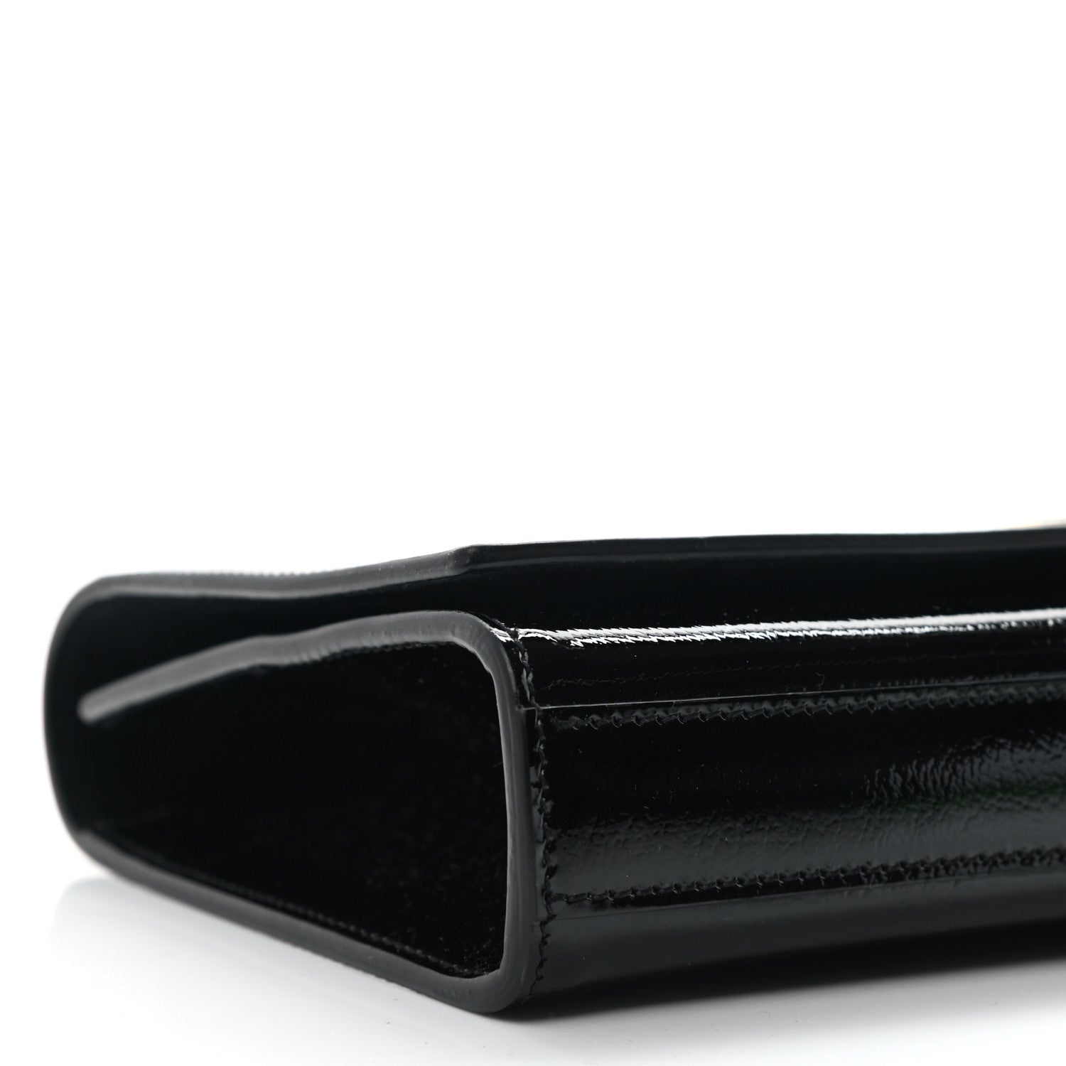 Saint Laurent Textured Patent Classic Monogram Cassandre Clutch Black 9 of 11