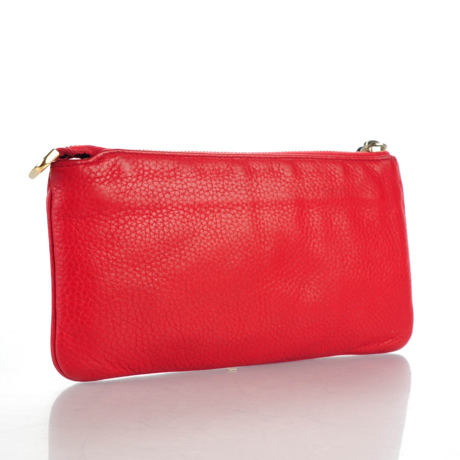 Gucci Pebbled Calfskin Soho Wristlet Vibrant Red 3 of 7
