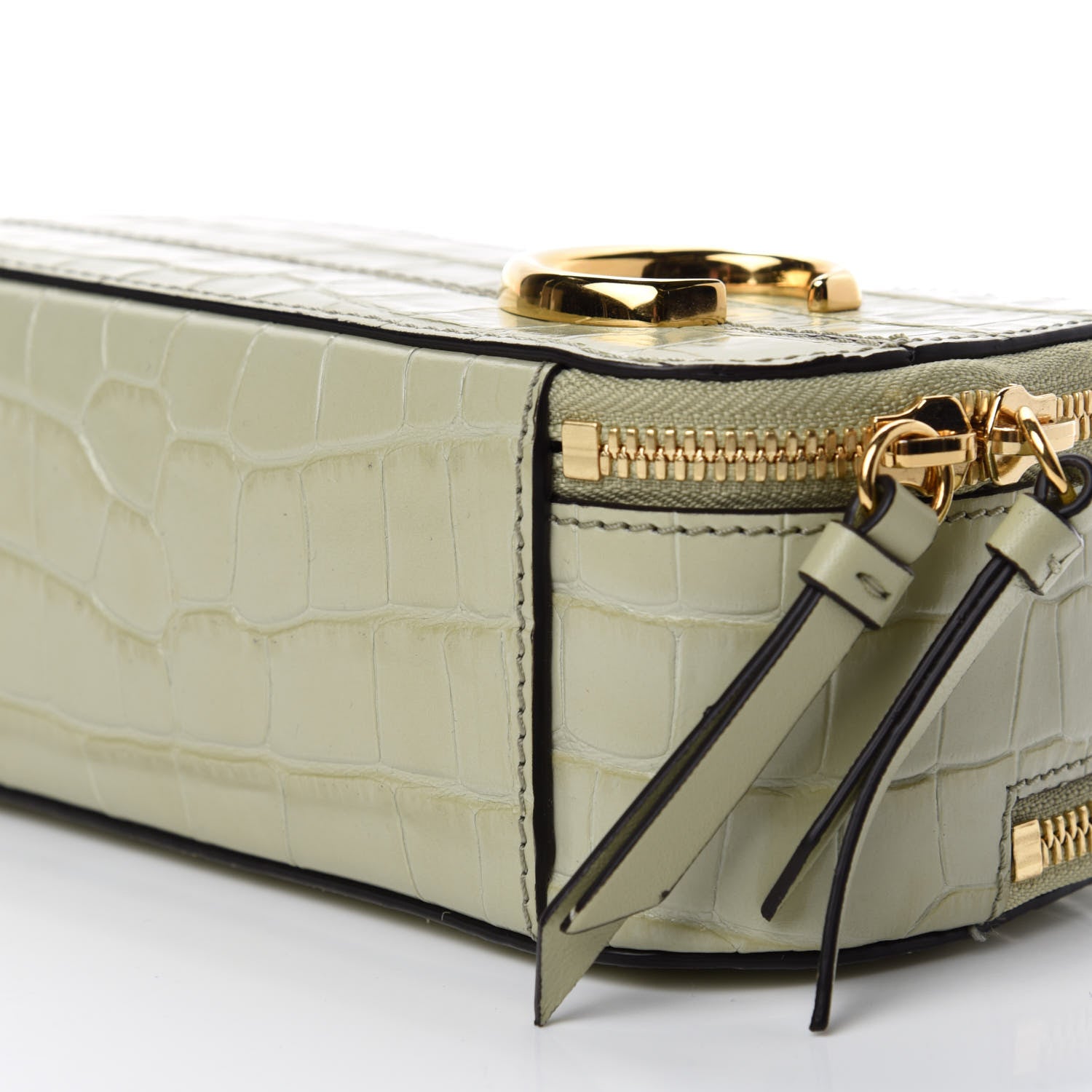 Chloe Calfskin Crocodile Embossed Mini C Vanity Bag Light Eucalyptus 7 of 11