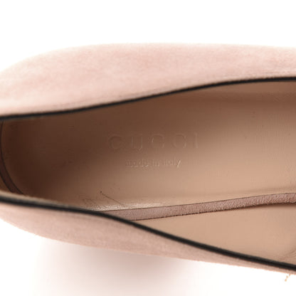 Gucci Kid Scamosciato GG Marmont Fringe 50mm Loafer Pumps 39 Crystal Pink 6 of 10