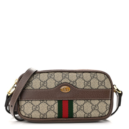 Gucci GG Supreme Monogram Web Mini Ophidia GG Bag Brown 1 of 9