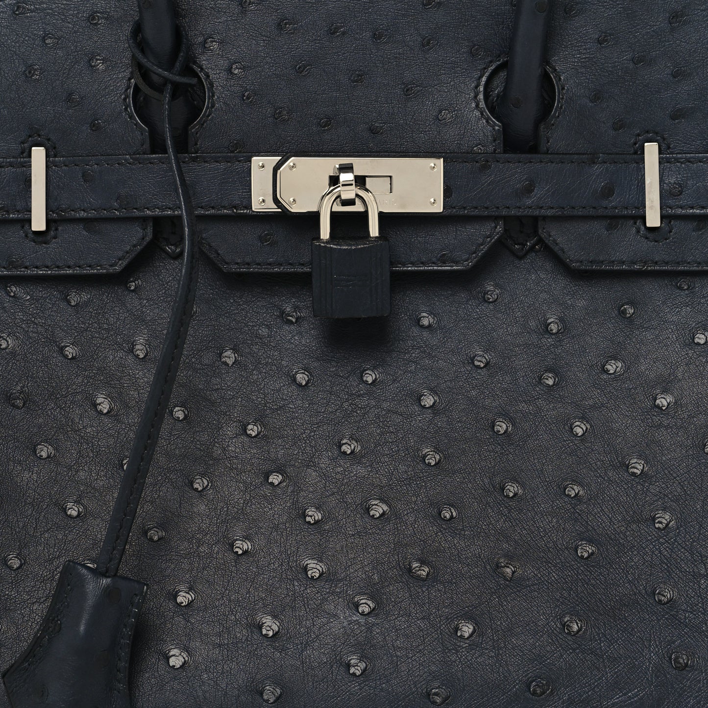Ostrich Birkin 30 Bleu Indigo