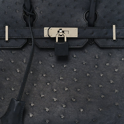Hermes Ostrich Birkin 30 Bleu Indigo 9 of 14