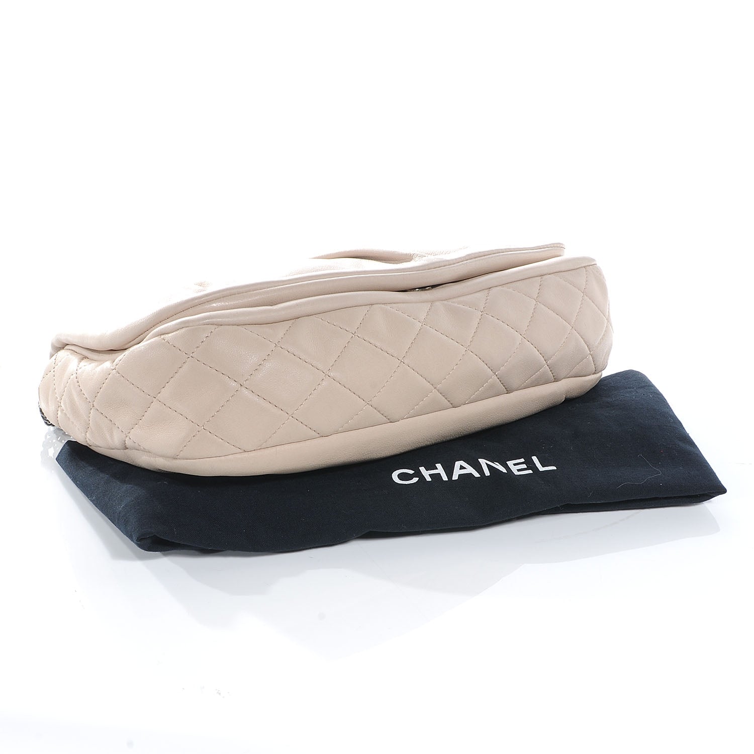 Chanel Lambskin Pleated Flap Bag Beige 4 of 7