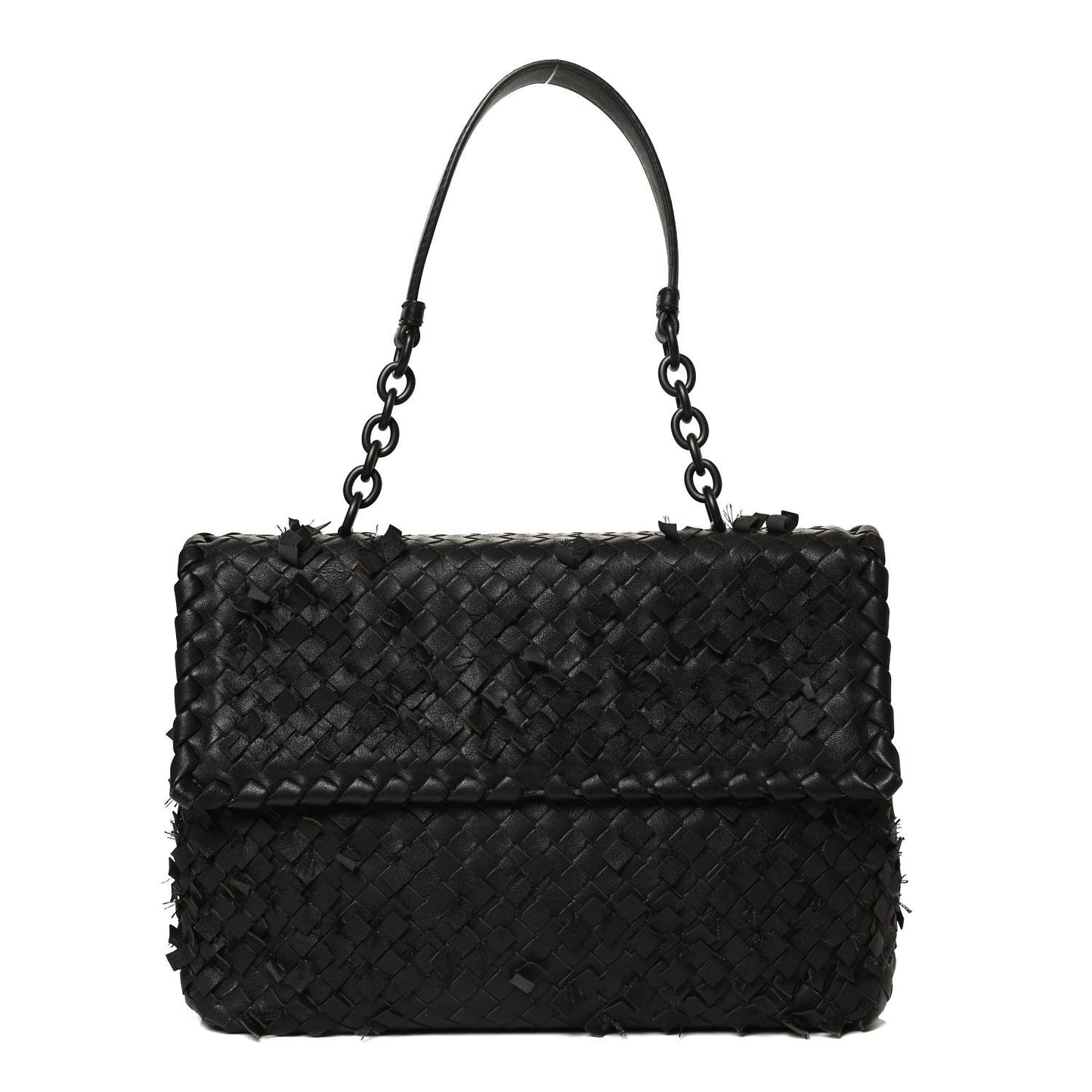 Nappa Intrecciato Fringe Flap Black