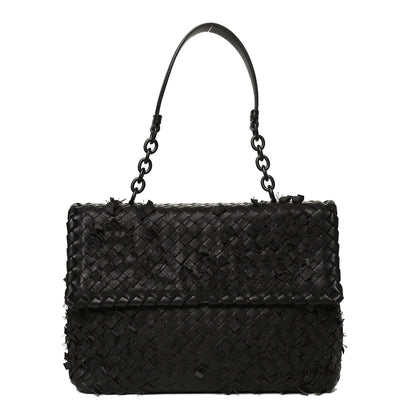 Bottega Veneta Nappa Intrecciato Fringe Flap Black 1 of 12
