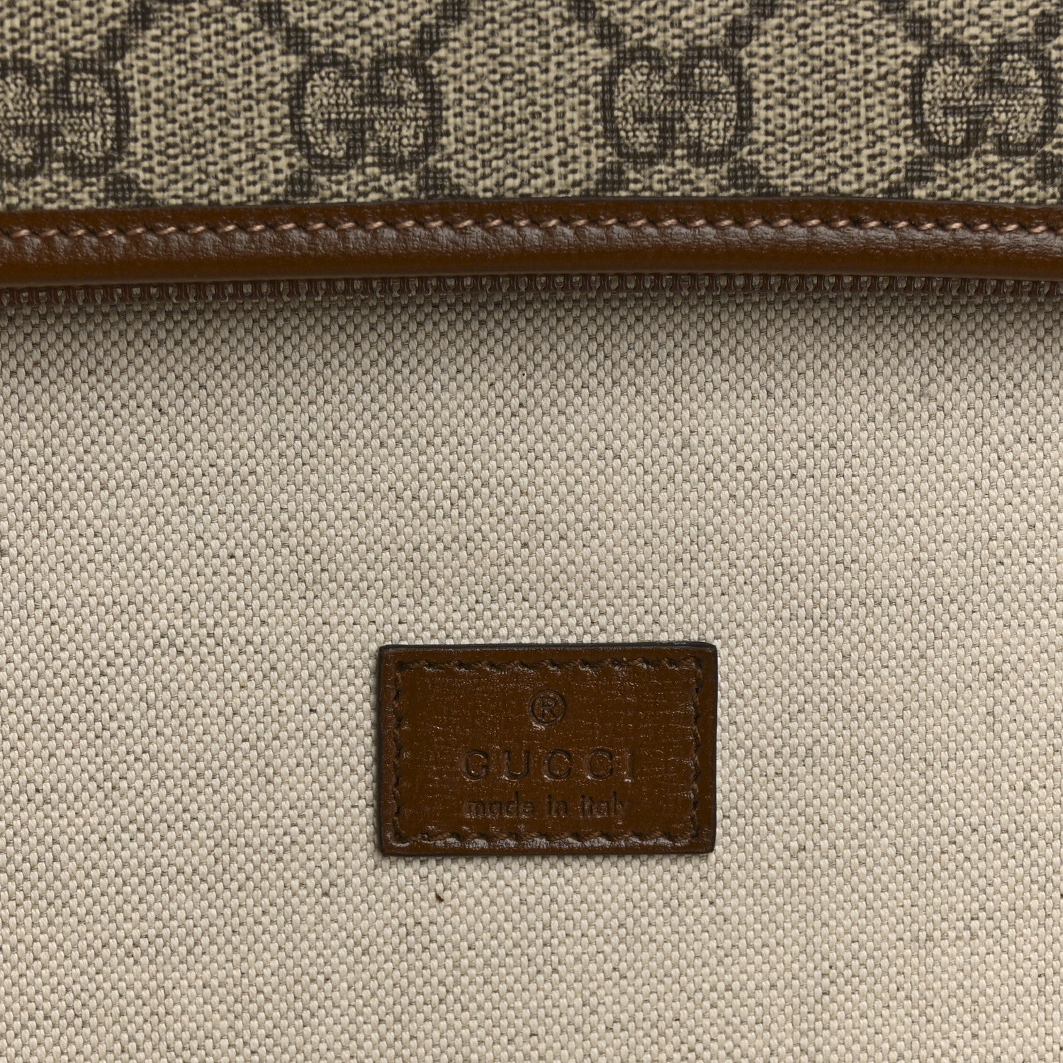 Gucci GG Supreme Monogram Azalea Calfskin Retro Interlocking G Hanger Garment Bag Beige Ebony Brown Sugar 5 of 9
