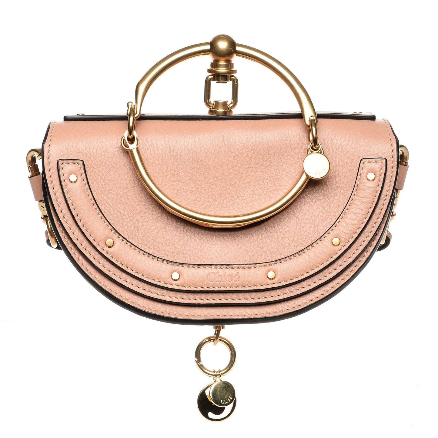 Calfskin Small Nile Bracelet Minaudiere Bag Biscotti Beige