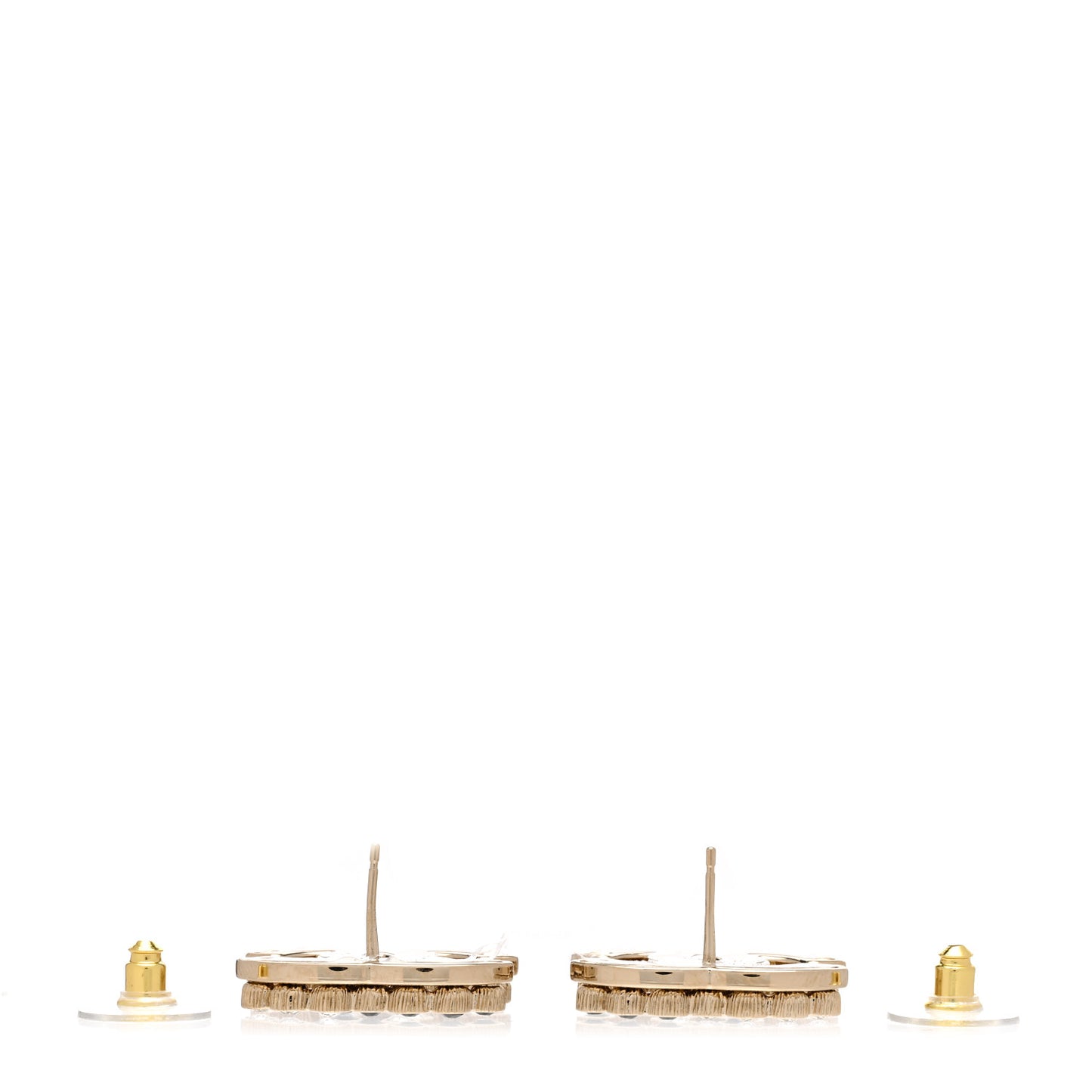 Crystal CC Earrings Black Gold