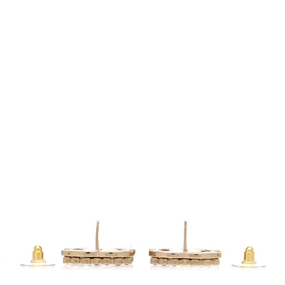 Chanel Crystal CC Earrings Black Gold 3 of 5