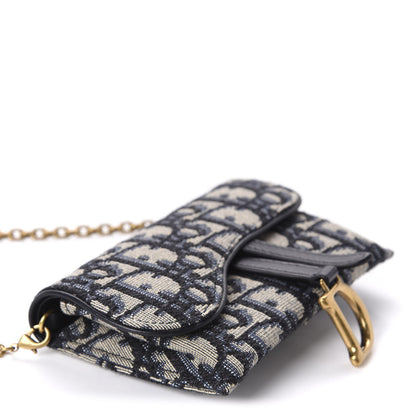 Christian Dior Oblique Nano Saddle Chain Pouch Blue 4 of 10