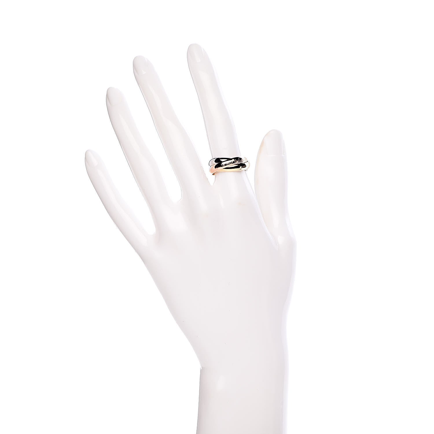 Cartier 18K Pink Yellow White Gold Classic Les Must De Trinity Ring 51 5.75 2 of 5
