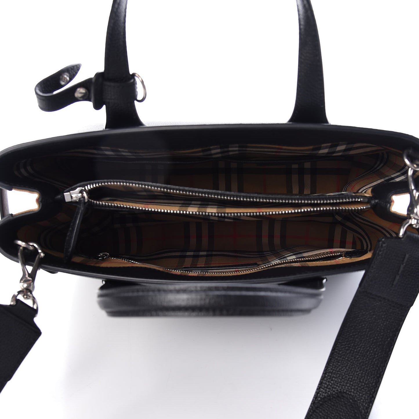 Derby Calfskin Vintage Check Medium Banner Tote Black